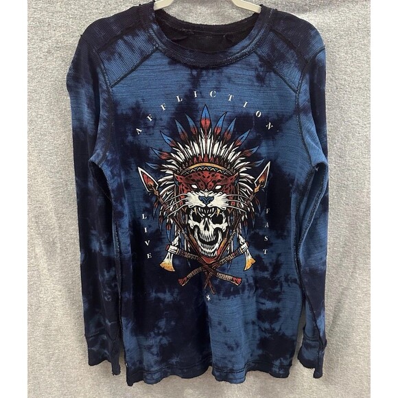 Affliction Black Label Medium Reversible Thermal Golden God Chrome Skull Snake - Picture 1 of 11